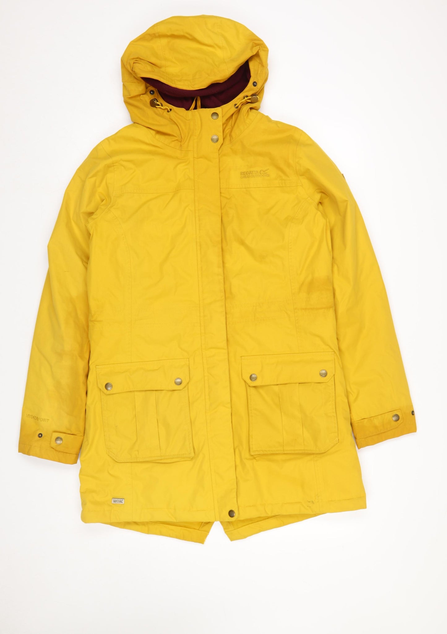 Regatta Women's Yellow Waterproof Hooded Parka Coat Size 12