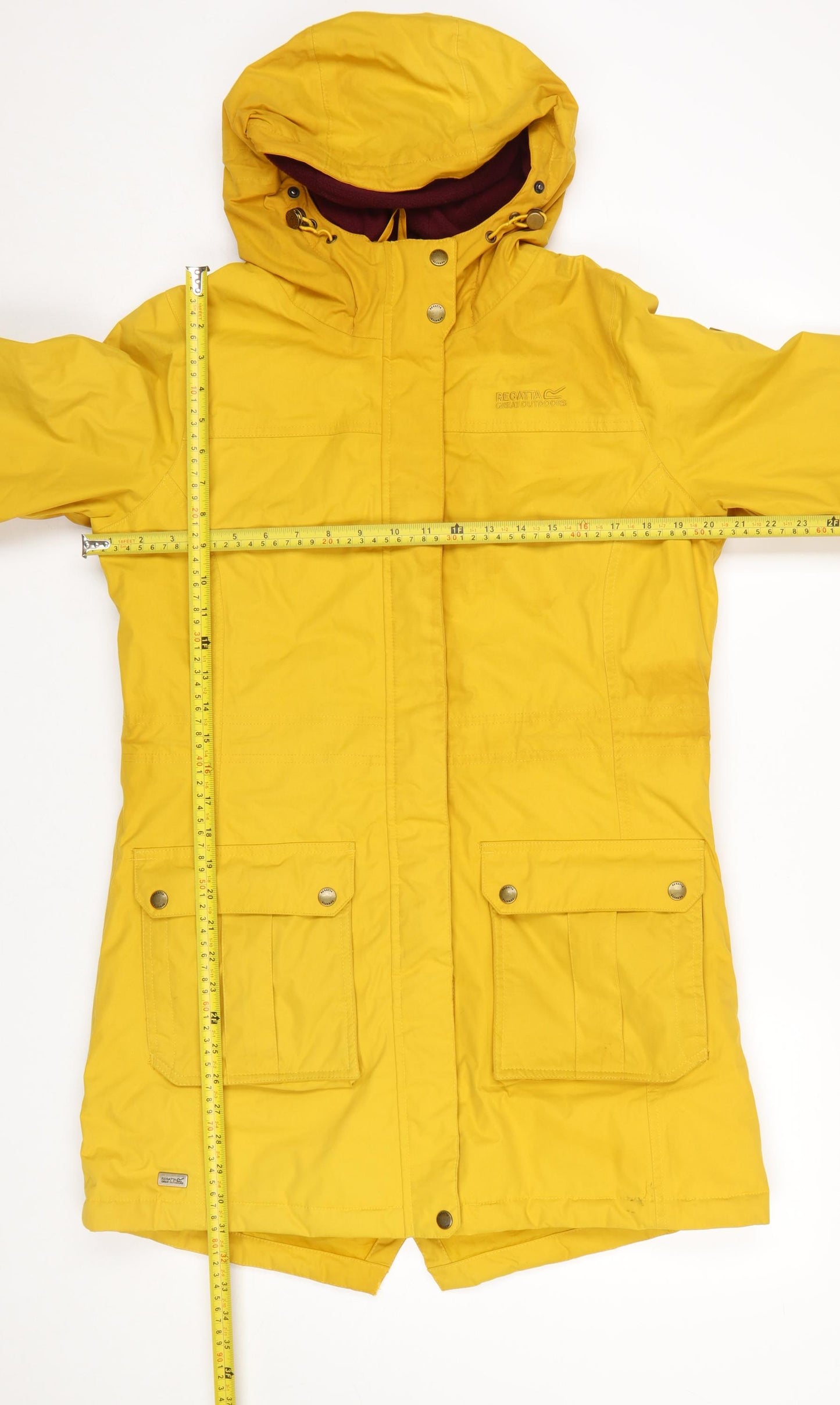 Regatta Women's Yellow Waterproof Hooded Parka Coat Size 12