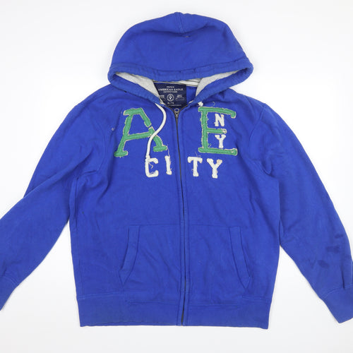 American Eagle Outfitters Men's Blue XL Full Zip Hoodie Athletic Fit