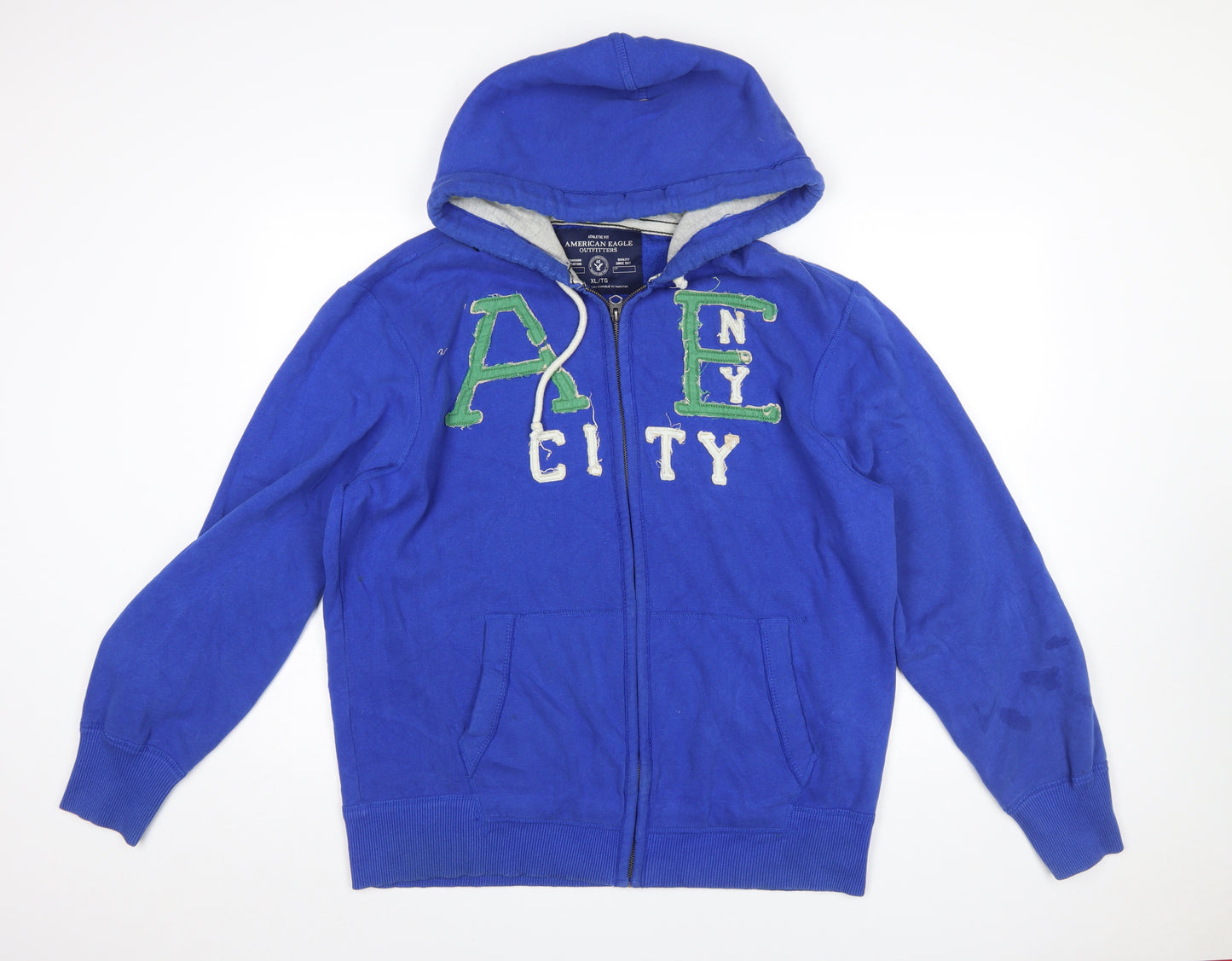 American Eagle Outfitters Men's Blue XL Full Zip Hoodie Athletic Fit