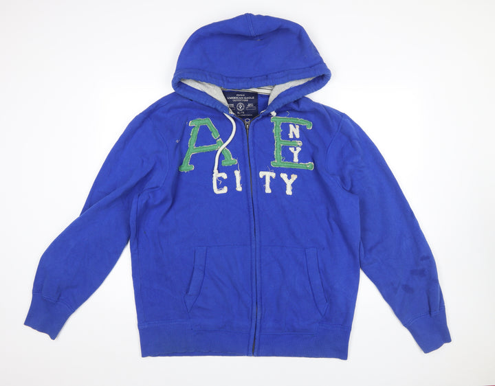 American Eagle Outfitters Men's Blue XL Full Zip Hoodie Athletic Fit