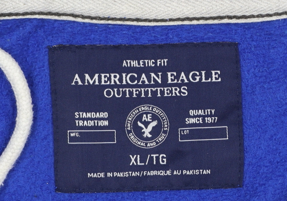 American Eagle Outfitters Men's Blue XL Full Zip Hoodie Athletic Fit