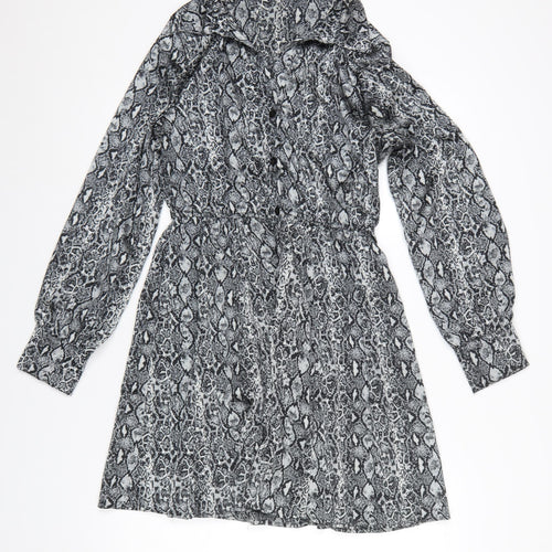 Emily & Me Women’s Grey Animal Print Shirt Dress Size 8