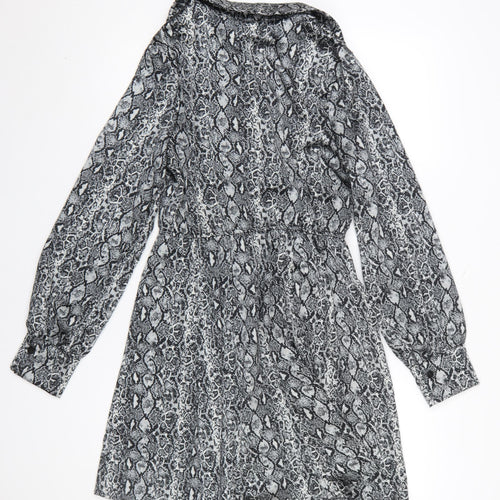Emily & Me Women’s Grey Animal Print Shirt Dress Size 8