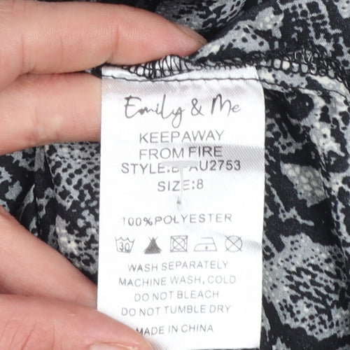 Emily & Me Women’s Grey Animal Print Shirt Dress Size 8