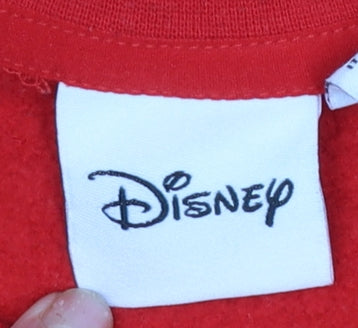 Disney Womens Red XS Minnie Mouse Crew Neck Pullover Sweatshirt