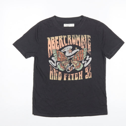 Abercrombie Kids Boys Black 9-10 Years Graphic Print Butterfly T-Shirt