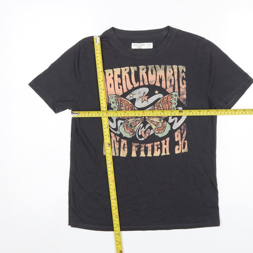 Abercrombie Kids Boys Black 9-10 Years Graphic Print Butterfly T-Shirt
