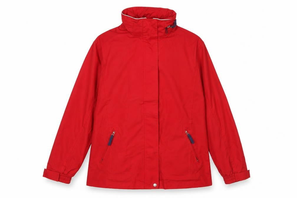 Front view of Crosshatch Women's Red Windbreaker Jacket M Water Resistant Lined