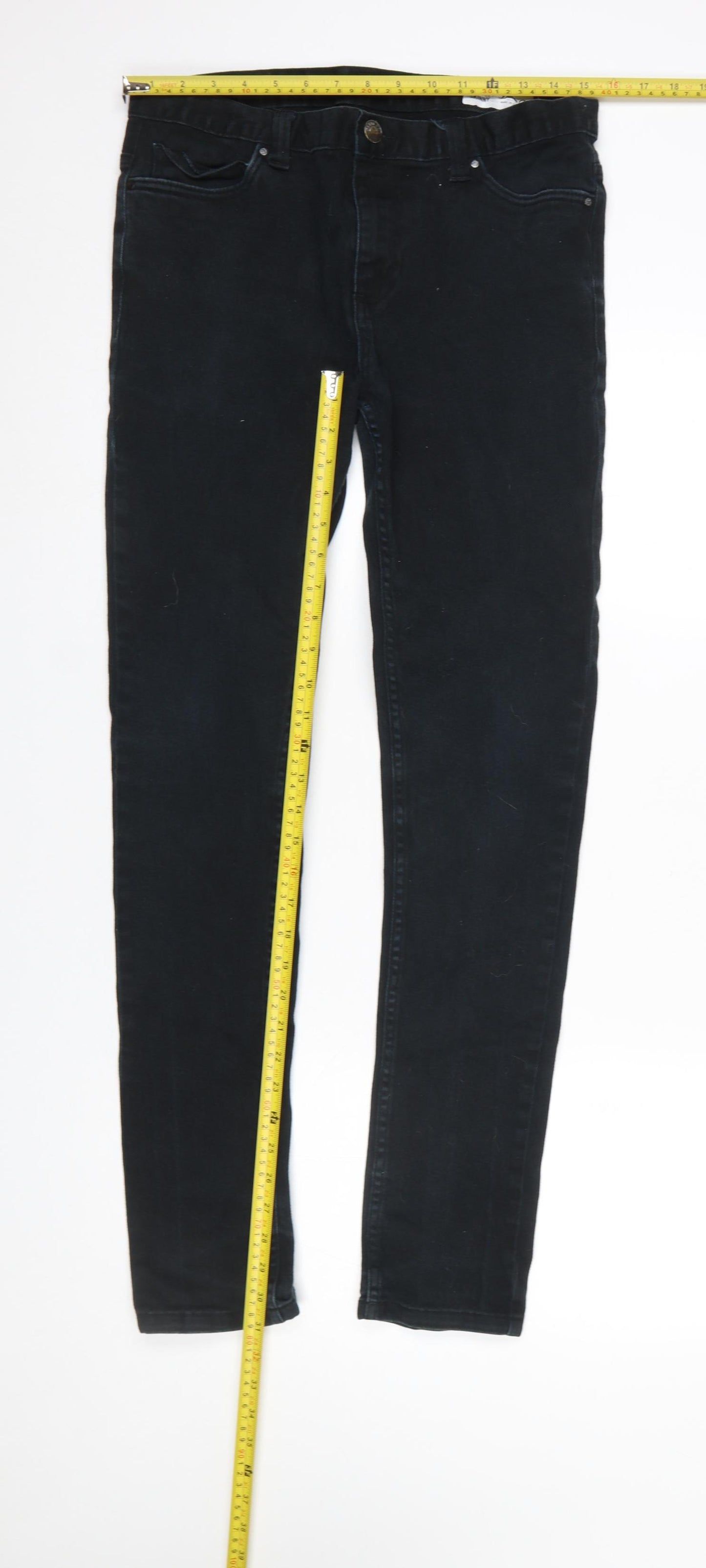 Denim Co. Men's Black Skinny Jeans W32 L34 Cotton Stretch