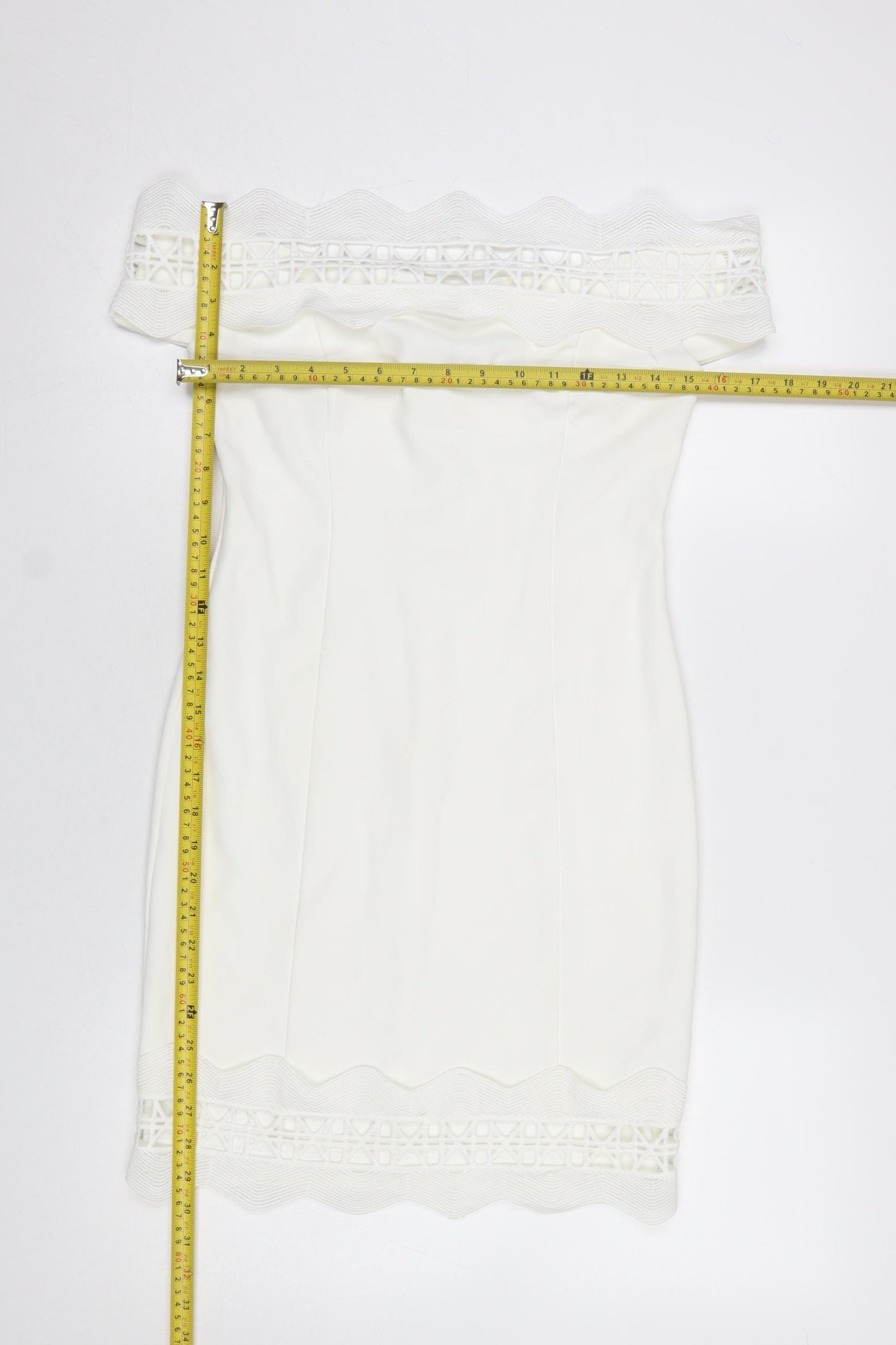 River Island Women's White Off-Shoulder Bodycon Dress Size 10