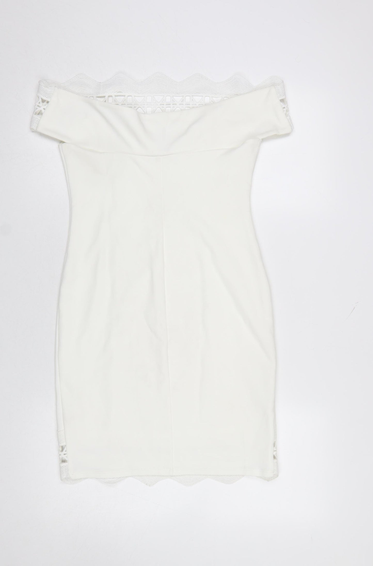 River Island Women's White Off-Shoulder Bodycon Dress Size 10