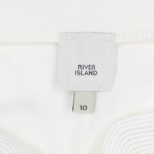 River Island Women's White Off-Shoulder Bodycon Dress Size 10