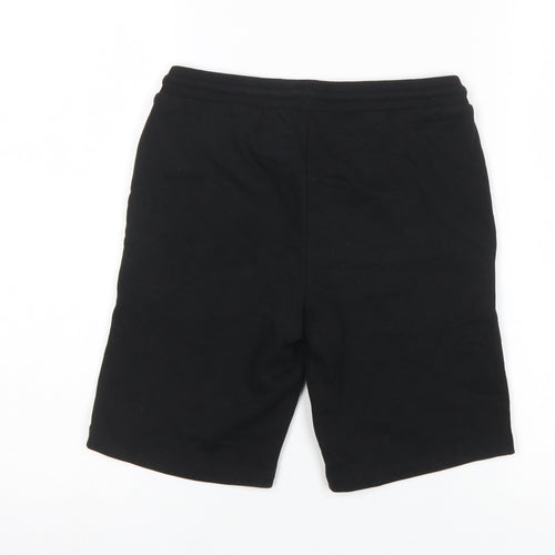 Jack & Jones Boys Black Sweat Shorts Size 152 Drawstring Waist Cotton Blend
