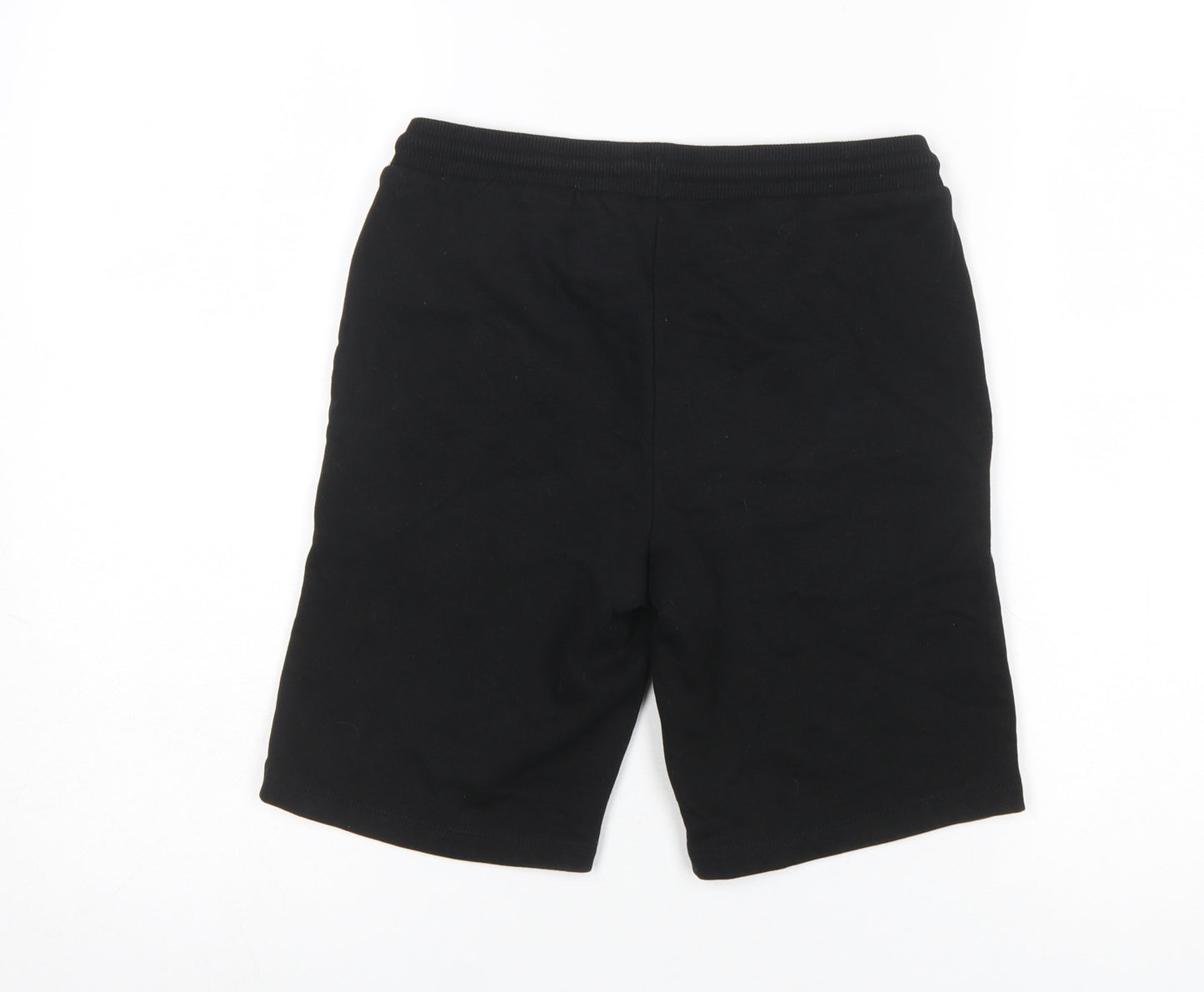 Jack & Jones Boys Black Sweat Shorts Size 152 Drawstring Waist Cotton Blend