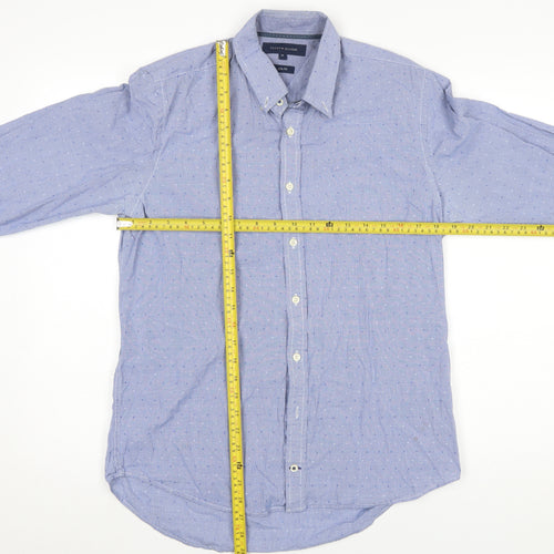 Tommy Hilfiger Men's Blue Slim Fit Button-Down Long Sleeve Shirt M