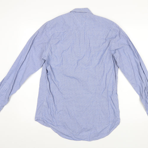 Tommy Hilfiger Men's Blue Slim Fit Button-Down Long Sleeve Shirt M