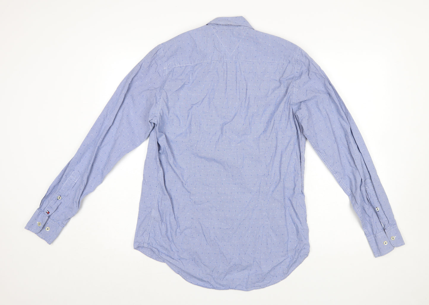 Tommy Hilfiger Men's Blue Slim Fit Button-Down Long Sleeve Shirt M