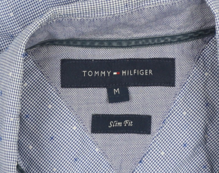 Tommy Hilfiger Men's Blue Slim Fit Button-Down Long Sleeve Shirt M