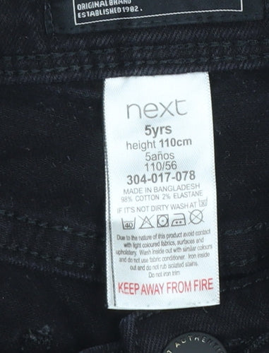Next Boys Black Skinny Jeans Age 5 Years Cotton Stretch Denim