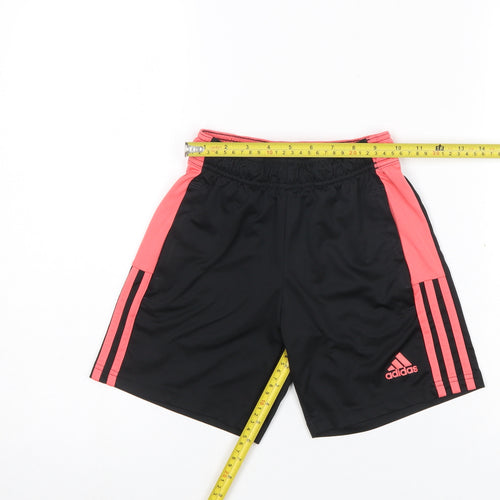 Adidas Boys Black and Pink 9-10 Years Athletic Shorts Lightweight