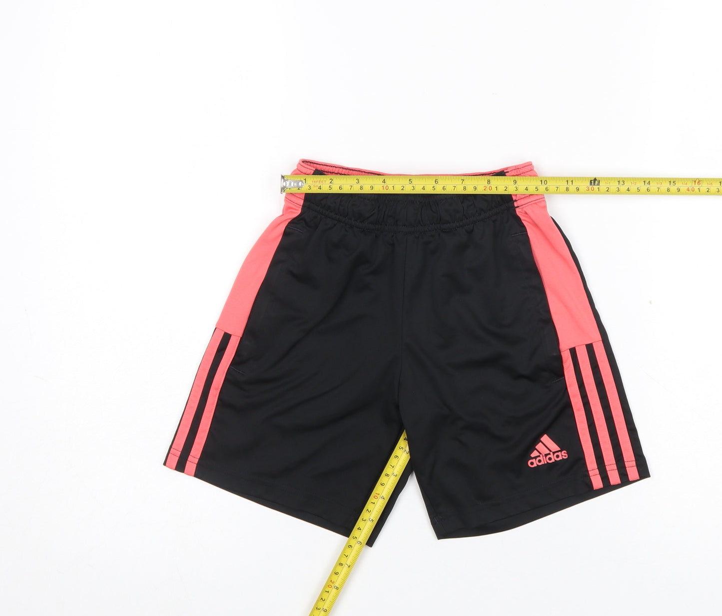 Adidas Boys Black and Pink 9-10 Years Athletic Shorts Lightweight
