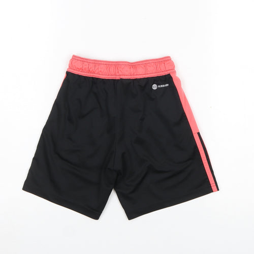 Adidas Boys Black and Pink 9-10 Years Athletic Shorts Lightweight