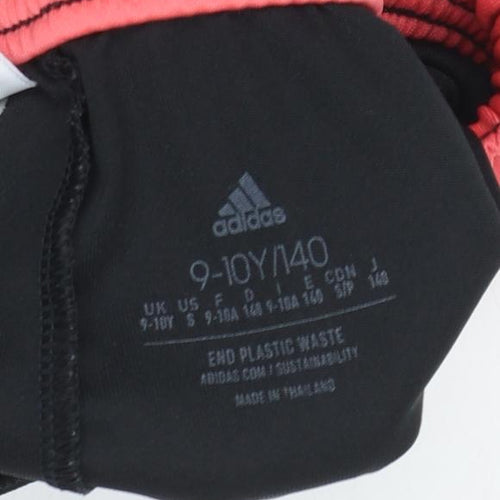 Adidas Boys Black and Pink 9-10 Years Athletic Shorts Lightweight