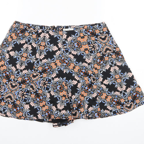 Miss Selfridge Womens Multicoloured Floral Culotte Shorts Size 14