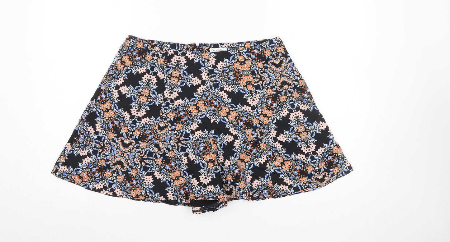 Miss Selfridge Womens Multicoloured Floral Culotte Shorts Size 14