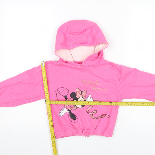 Disney Girls Pink Minnie Mouse Pullover Hoodie 5-6 Years
