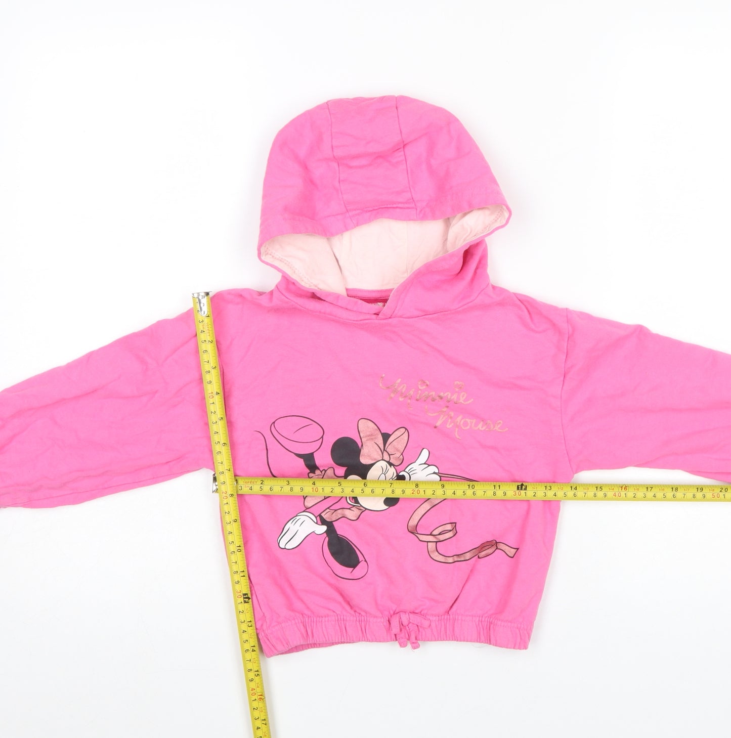 Disney Girls Pink Minnie Mouse Pullover Hoodie 5-6 Years