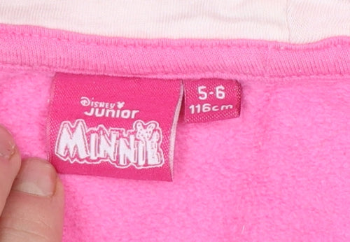 Disney Girls Pink Minnie Mouse Pullover Hoodie 5-6 Years
