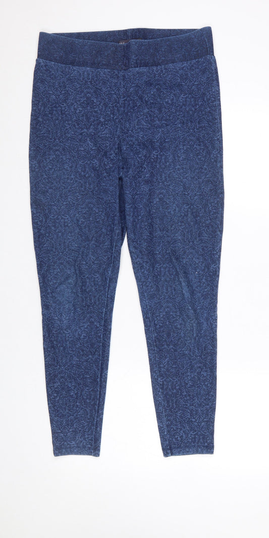 Marks and Spencer Women Blue Patterned Ankle Leggings Size 12