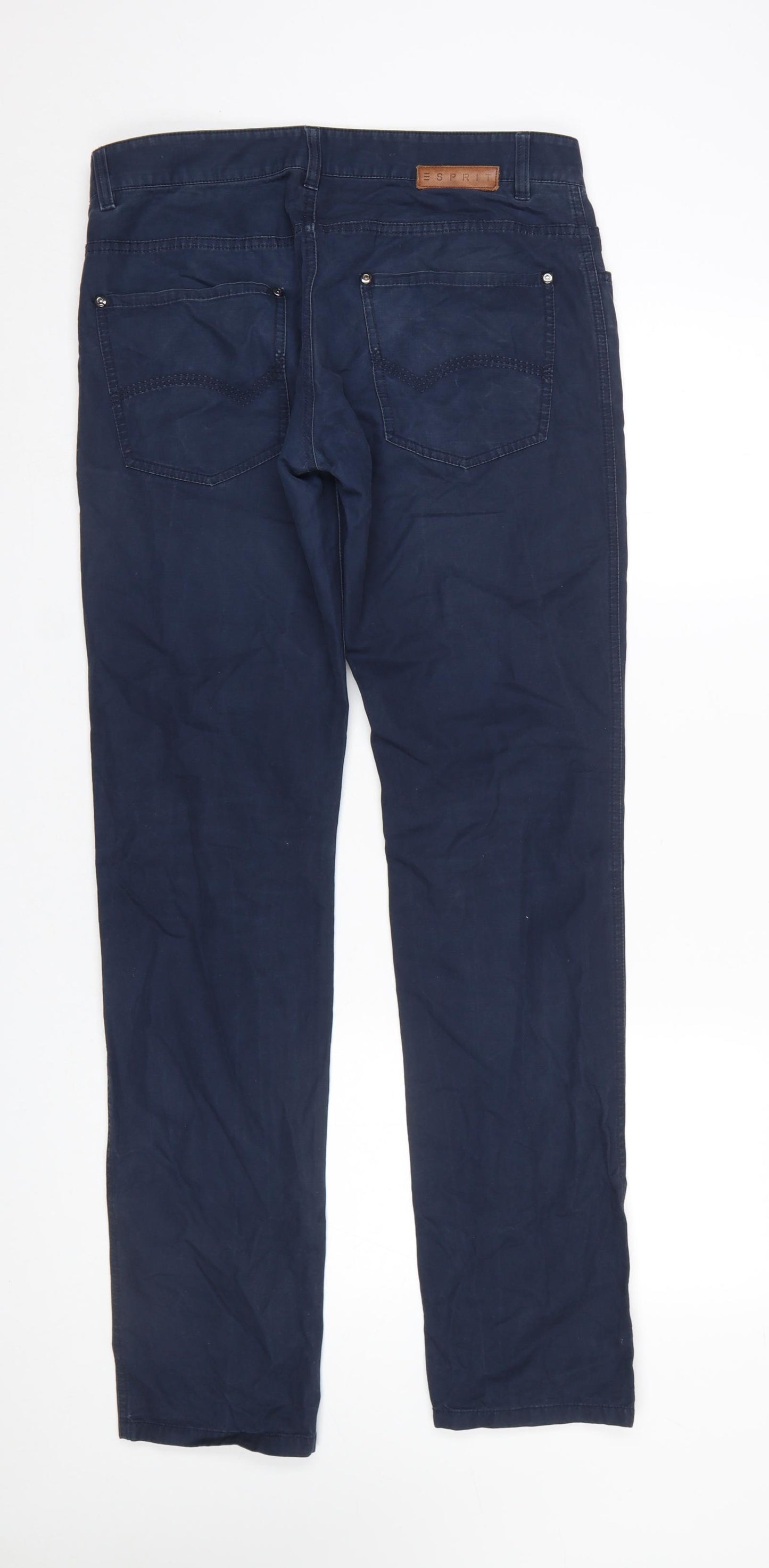 Esprit Men’s Blue Chino Trousers 31W 34L Regular Fit