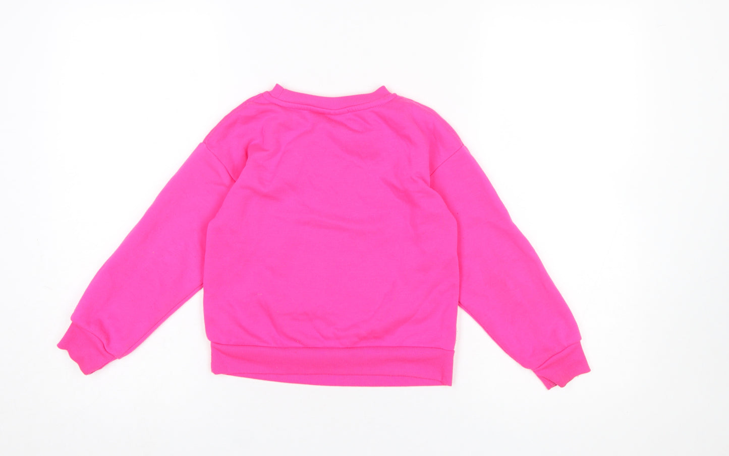 Primark Girls Barbie Pink Graphic Print Fleece Sweatshirt 6-7 Years