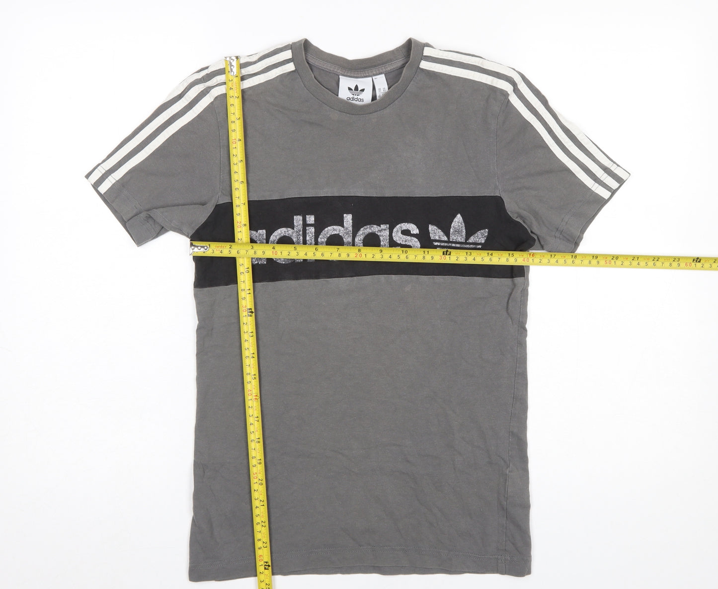 adidas Men's Grey XS Short Sleeve Sports Logo T-Shirt