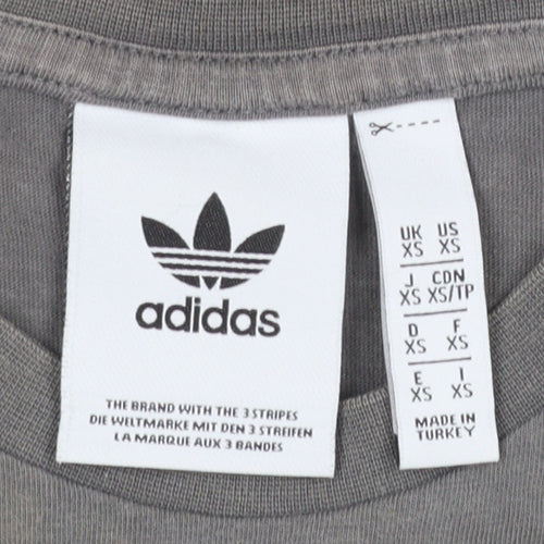adidas Men's Grey XS Short Sleeve Sports Logo T-Shirt