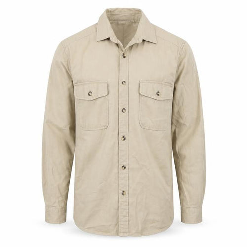 ASOS DESIGN Men's Beige Cotton Button-Up Shirt Size S Long Sleeve