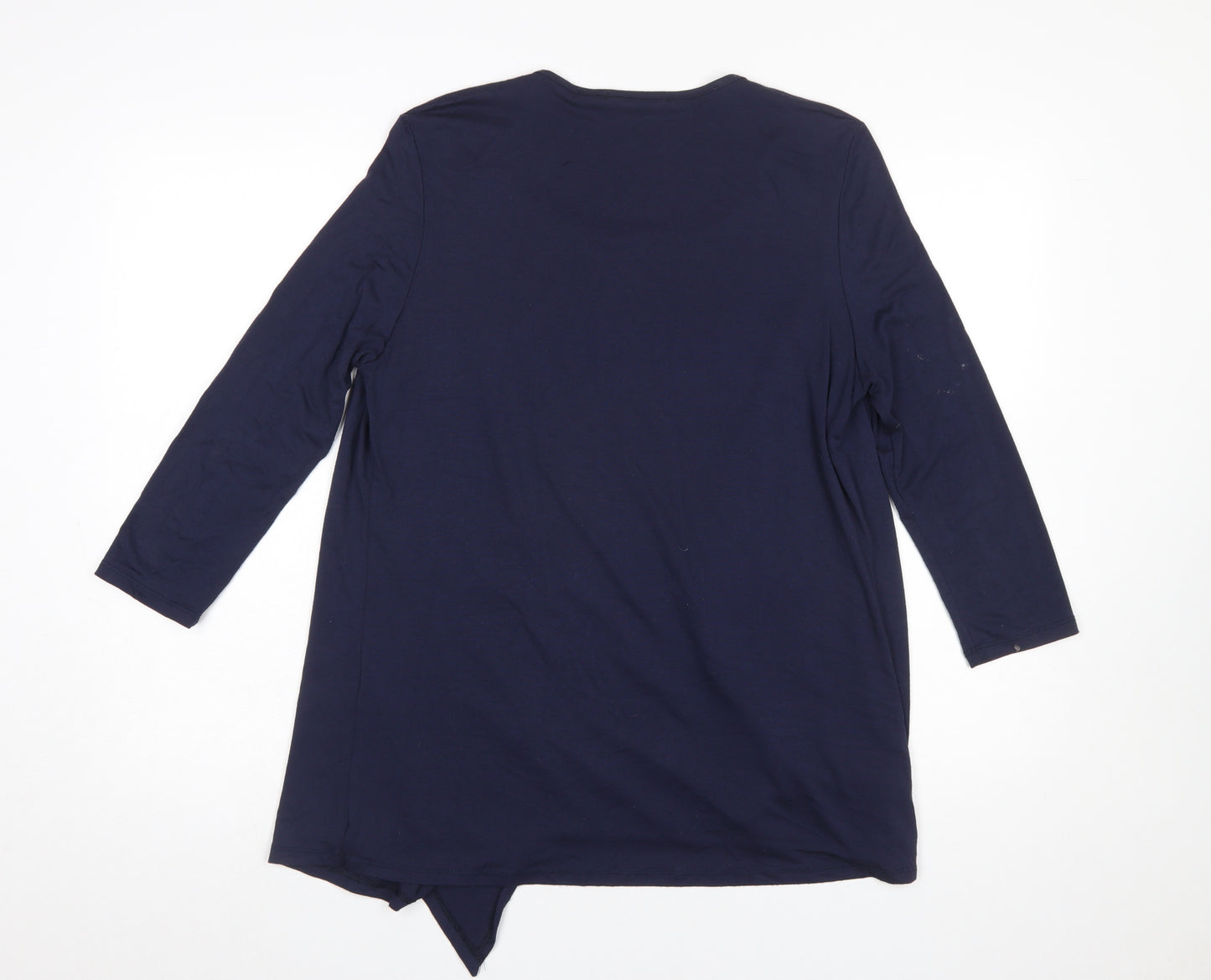 Punt Roma Women's Blue Paisley Tunic Blouse Size S 3/4 Sleeve