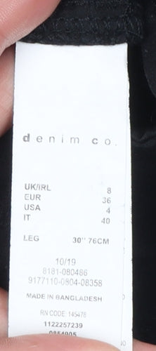 Denim Co. Women's Black Skinny Stretch Jeans Size 8 30in Leg