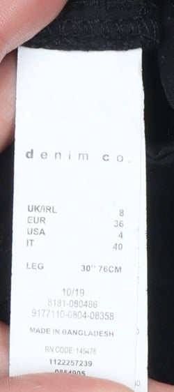 Denim Co. Women's Black Skinny Stretch Jeans Size 8 30in Leg