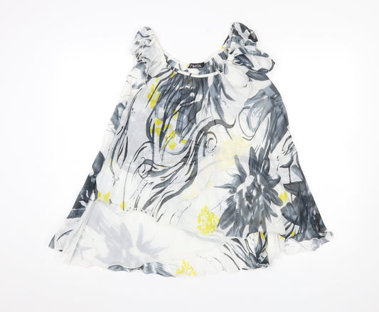 Paris LA Women’s Multicoloured Floral Chiffon Ruffle Blouse M