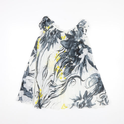 Paris LA Women’s Multicoloured Floral Chiffon Ruffle Blouse M