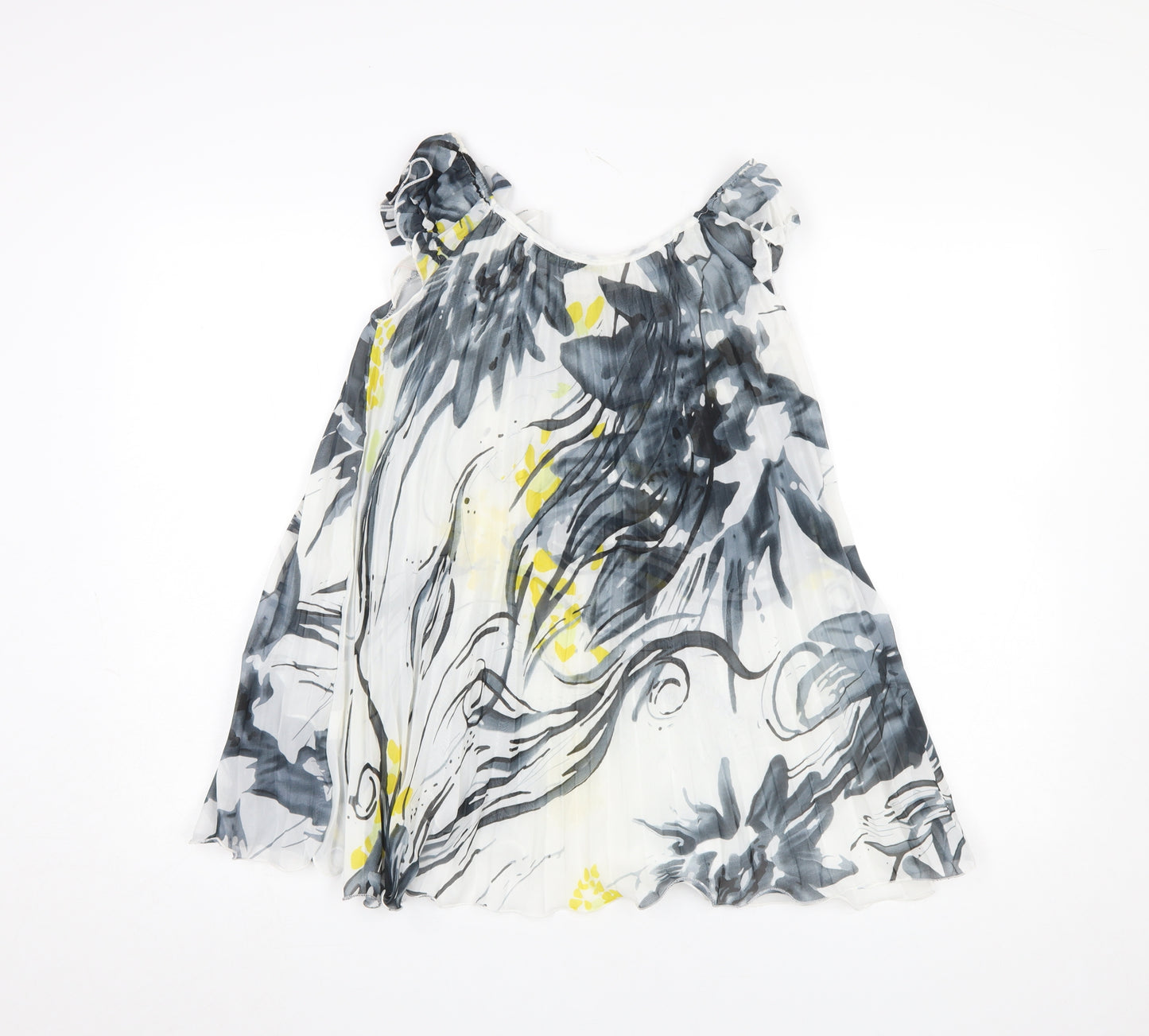 Paris LA Women’s Multicoloured Floral Chiffon Ruffle Blouse M