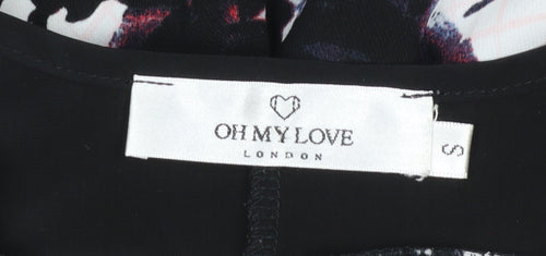 Oh My Love London Women's Black Floral Playsuit Size S Strappy Romper