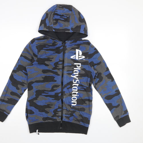 F&F Boys Blue Camo PlayStation Full Zip Hoodie 11-12 Years