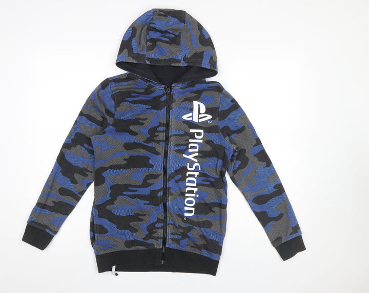 F&F Boys Blue Camo PlayStation Full Zip Hoodie 11-12 Years