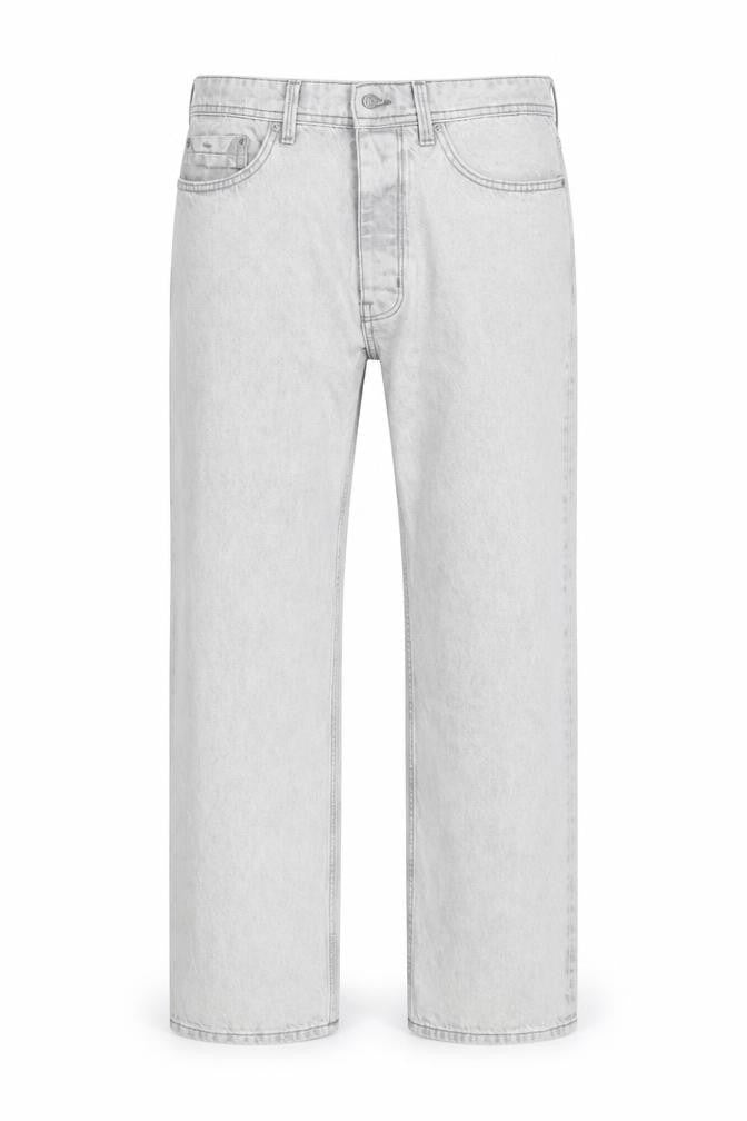 Front view of River Island Men's Grey Straight Leg Denim Jeans 32S