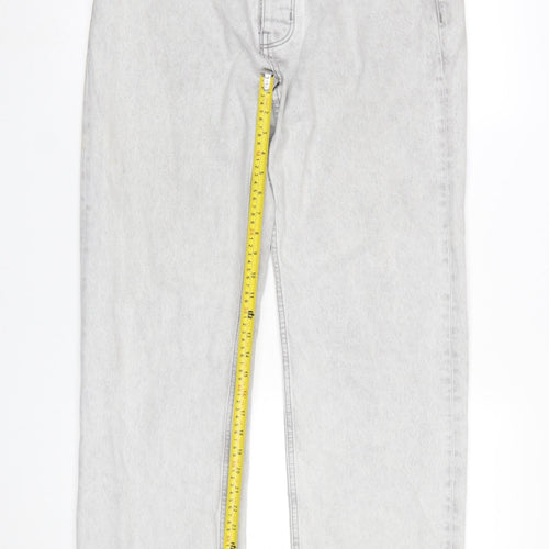 River Island Men's Grey Straight Leg Denim Jeans 32S